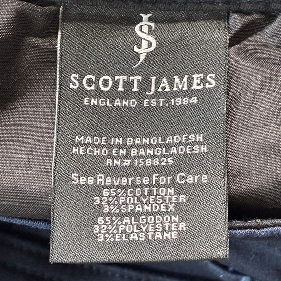 Scott James Men's Slim Fit Navy Blue Stretch Cotton Blend Casual Pants W34 L30 - Picture 4 of 16